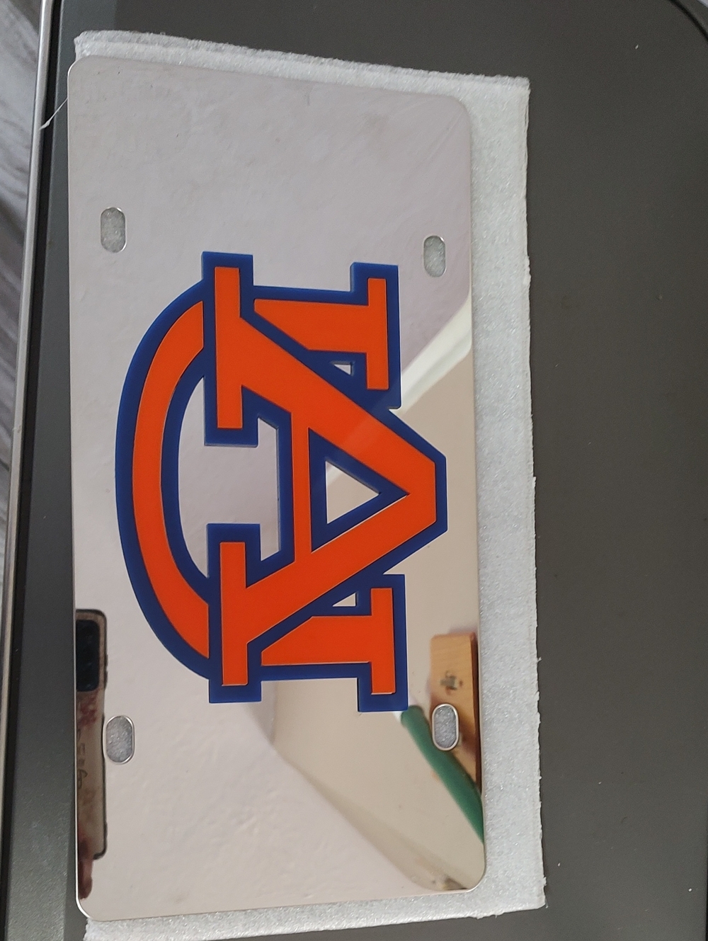 Auburn Tigers Mirror License Plate - Orange & Navy Logo